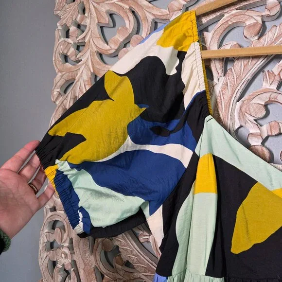 Nine West Multicolor Abstract Baby Doll Maxi Dress XXL - Picture 3 of 7